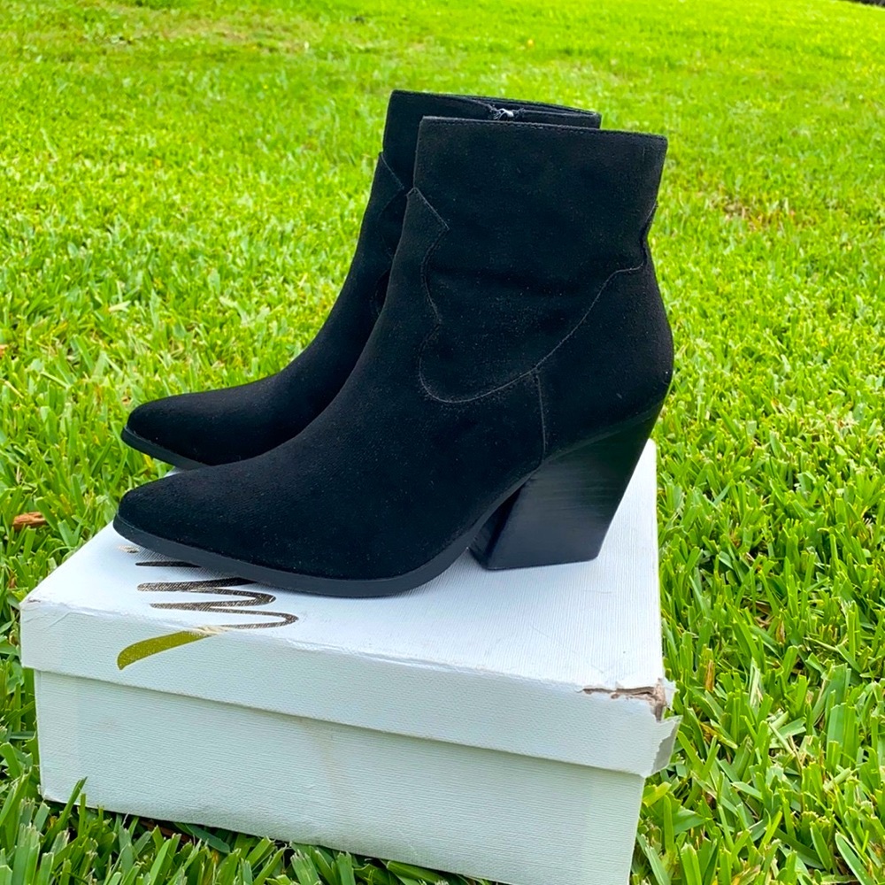 Saloon Faux Suede Heeled Bootie